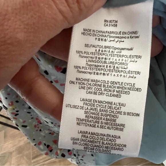 BCBG Grey/Blue Confetti Splashed Cross Front Mini Size Medium - Picture 9 of 15